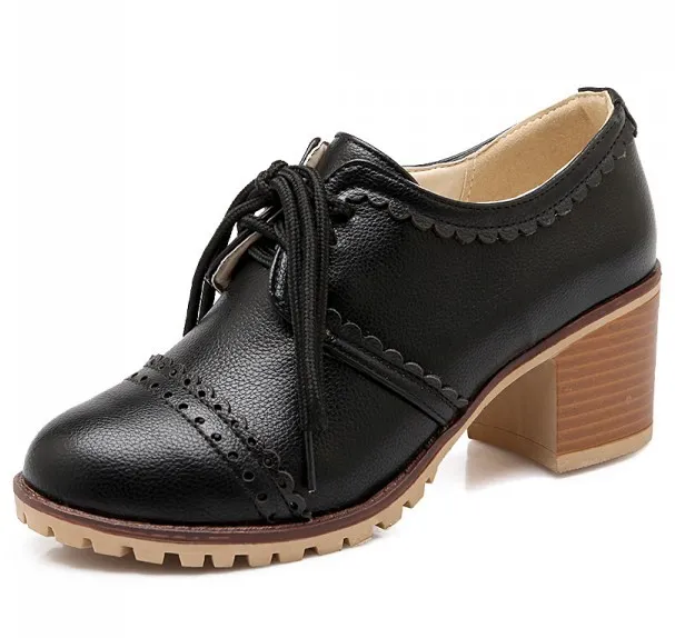 Vintage Black Oxford Women's High Heels