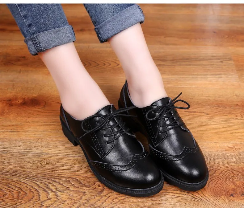 Black Vintage Lace Up Oxfords