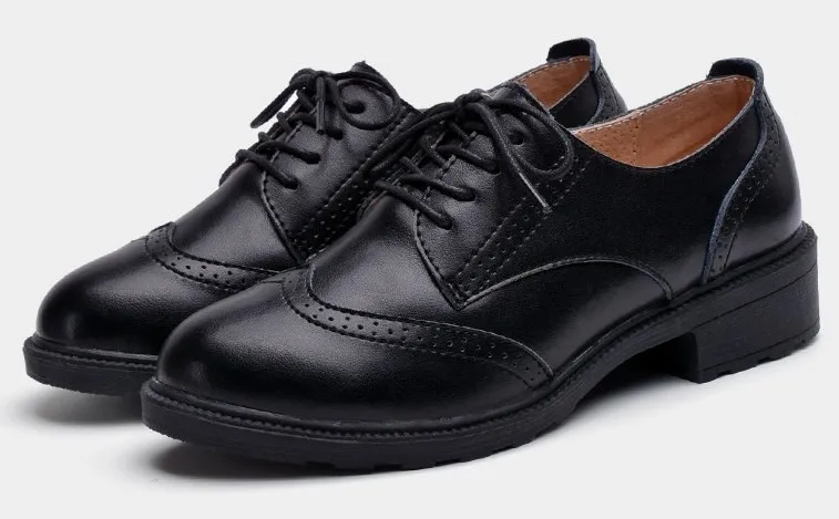 Black Vintage Lace Up Oxfords