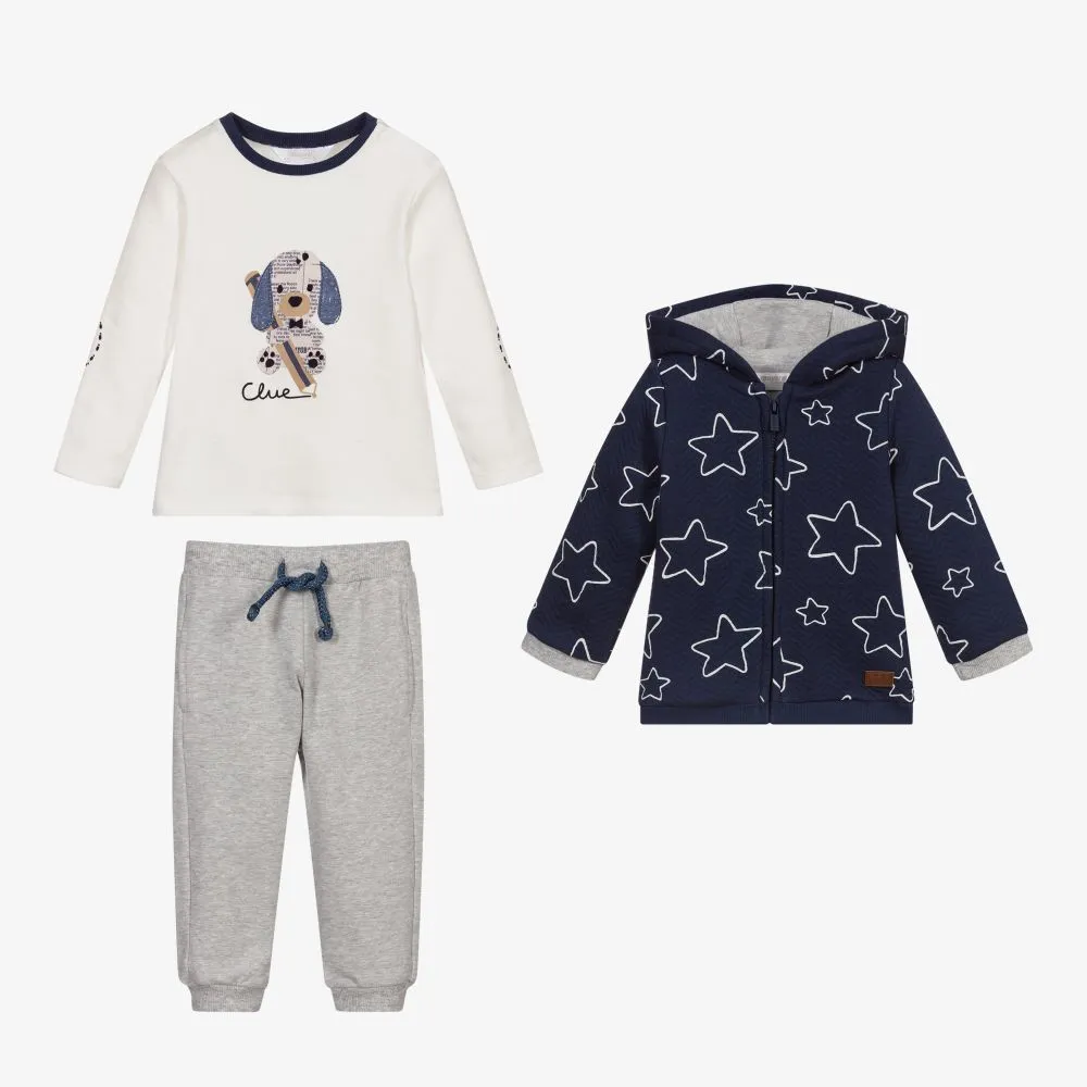 Blue & Grey Dog Tracksuit Set