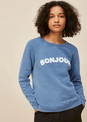 Blue Bonjour Logo Sweatshirt