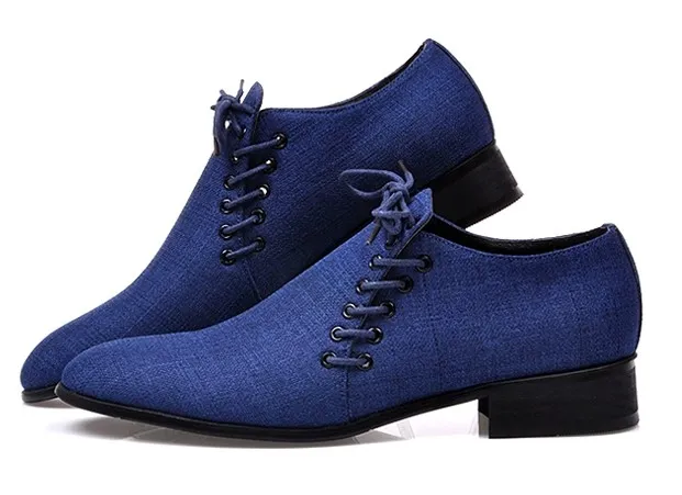 Blue Double Lace Up Oxfords