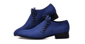 Blue Double Lace Up Oxfords