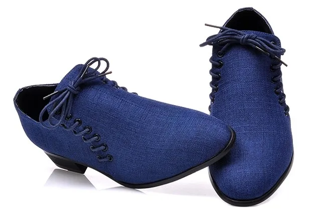 Blue Double Lace Up Oxfords