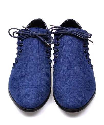 Blue Double Lace Up Oxfords