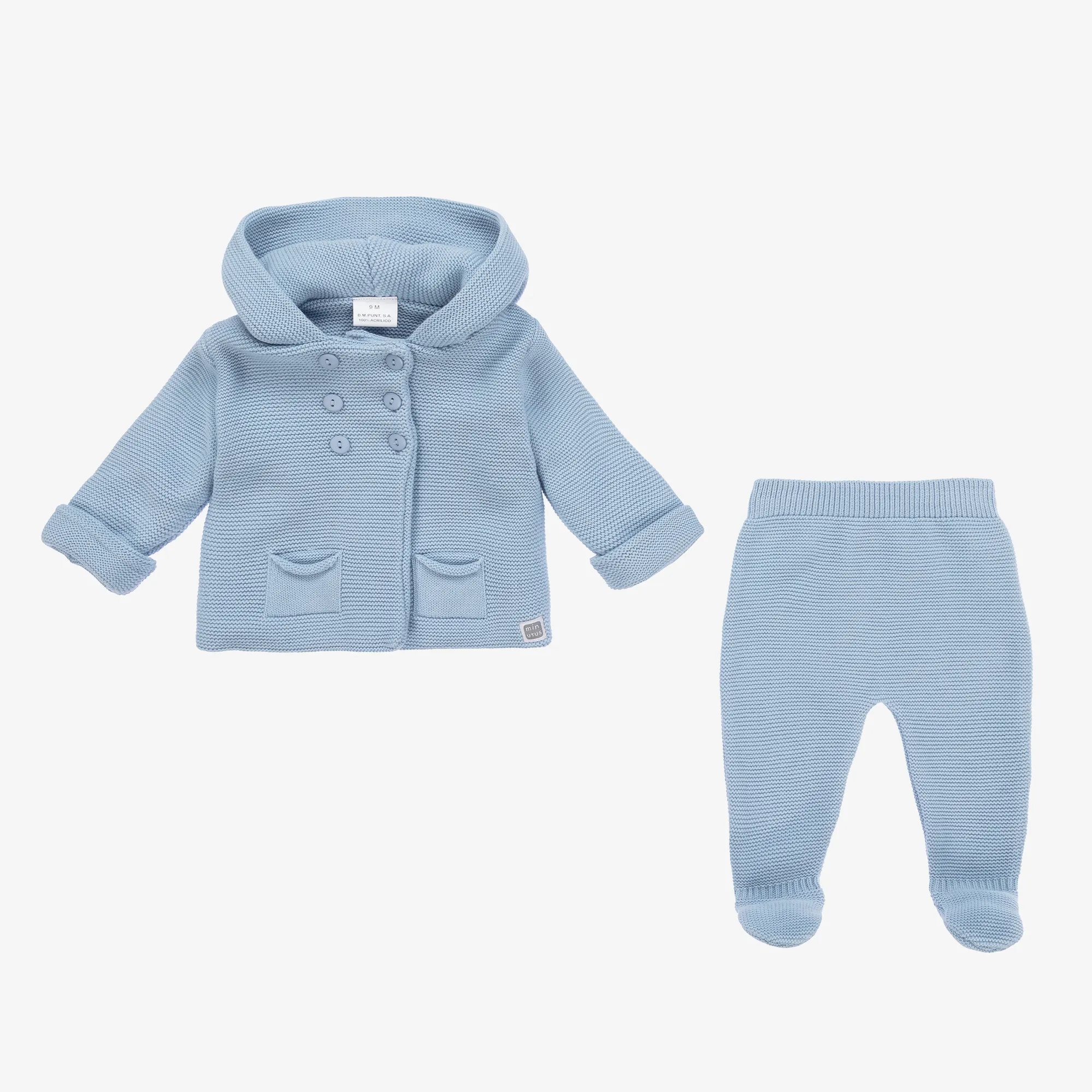 Blue Hooded Coat and Trouser Set