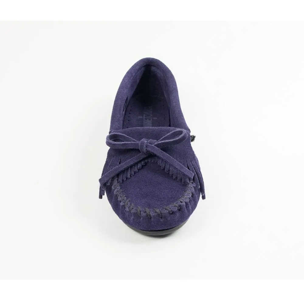 Blue Minnetonka Kilty Hardsole Moccasins