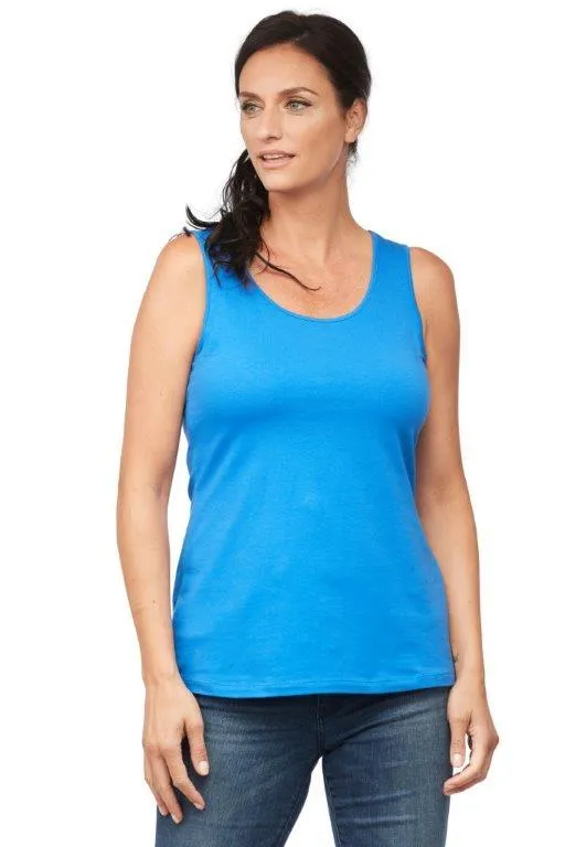 Blue Sleeveless Knit Top