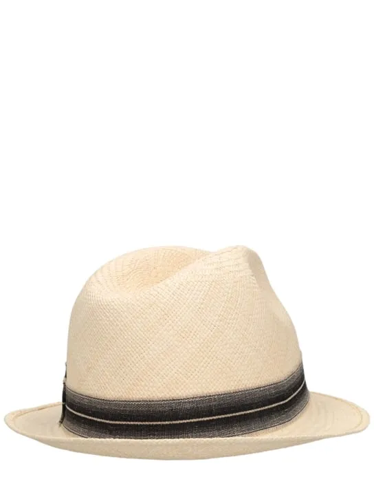 Borsalino   Trilby straw panama hat 