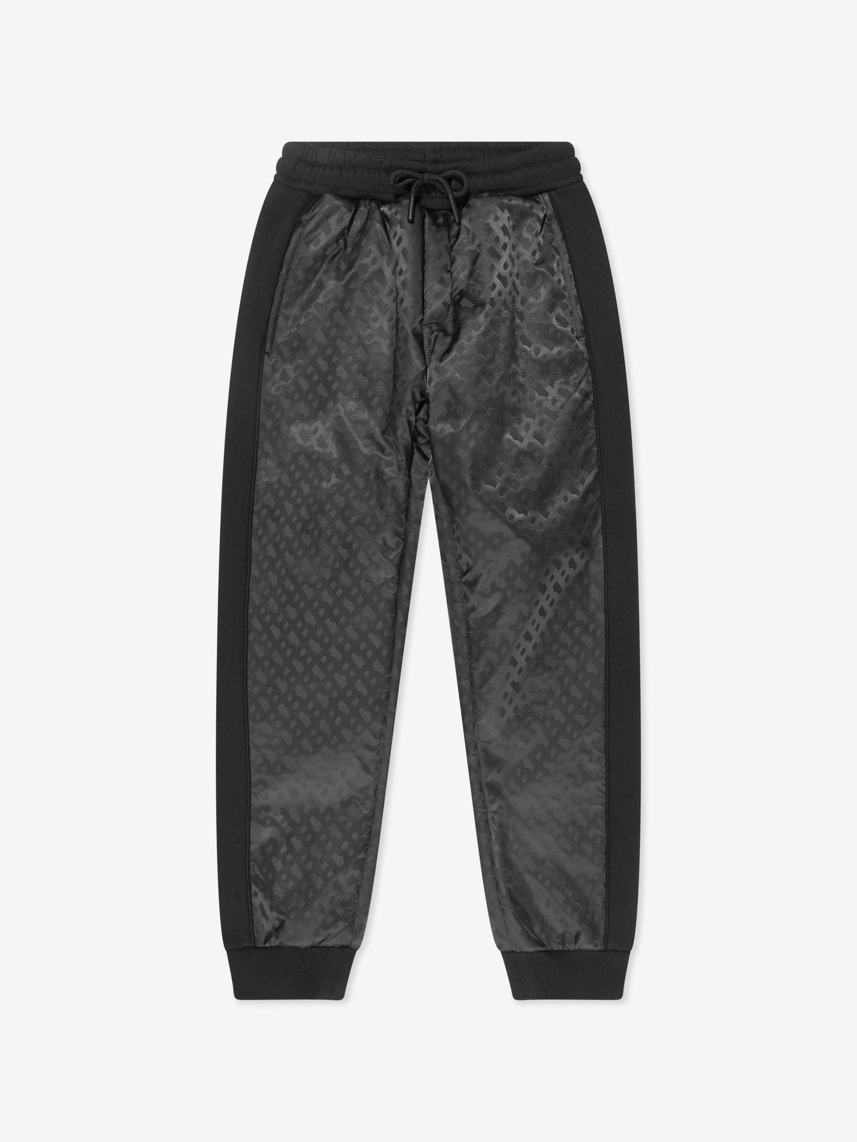 BOSS Boys Monogram Insert Joggers in Black