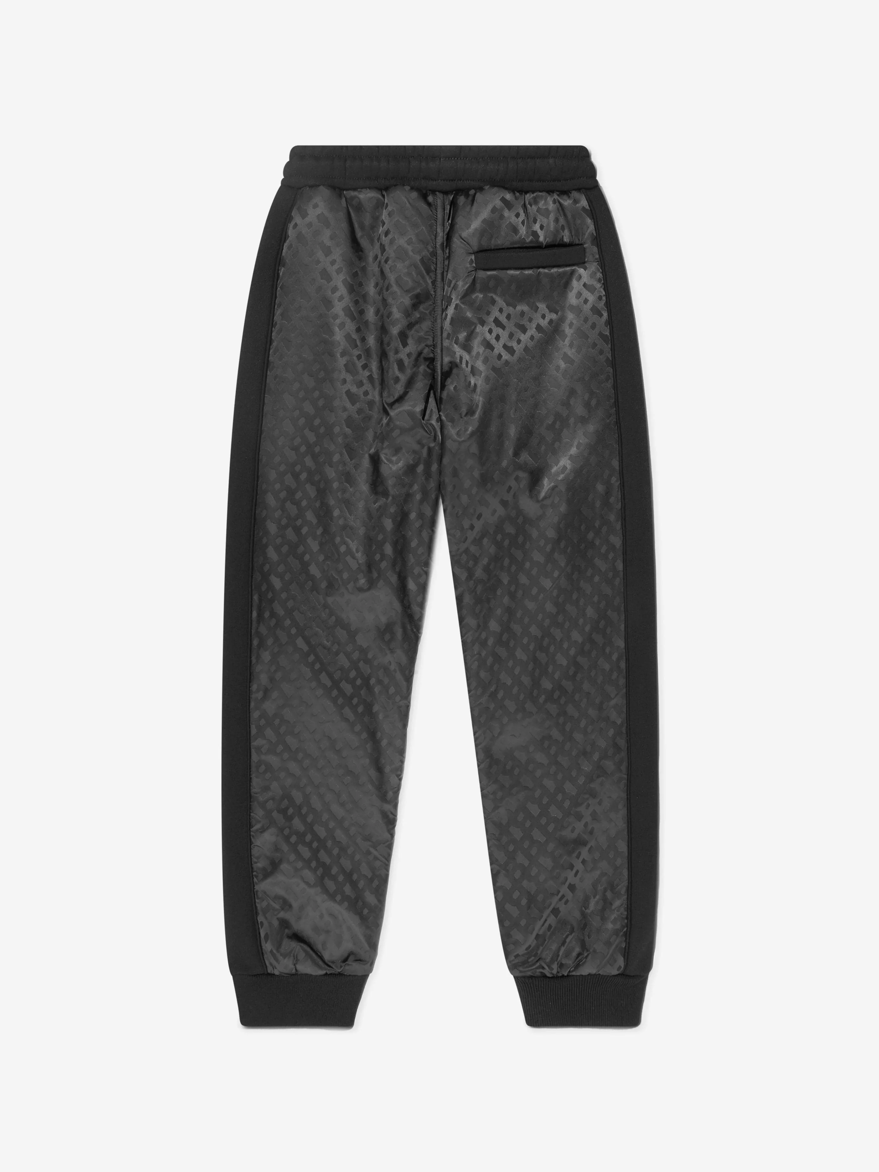 BOSS Boys Monogram Insert Joggers in Black