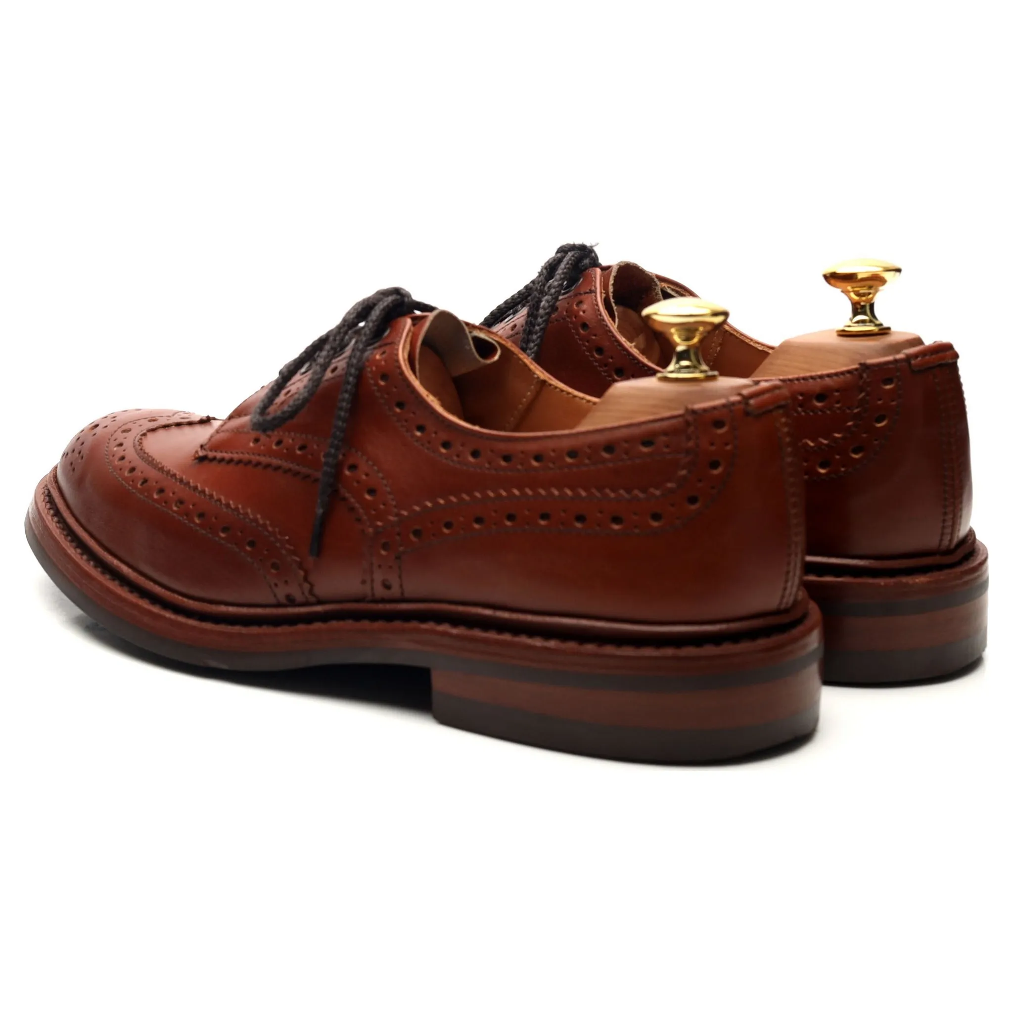 'Bourton' Tan Brown Leather Derby Brogues UK 6