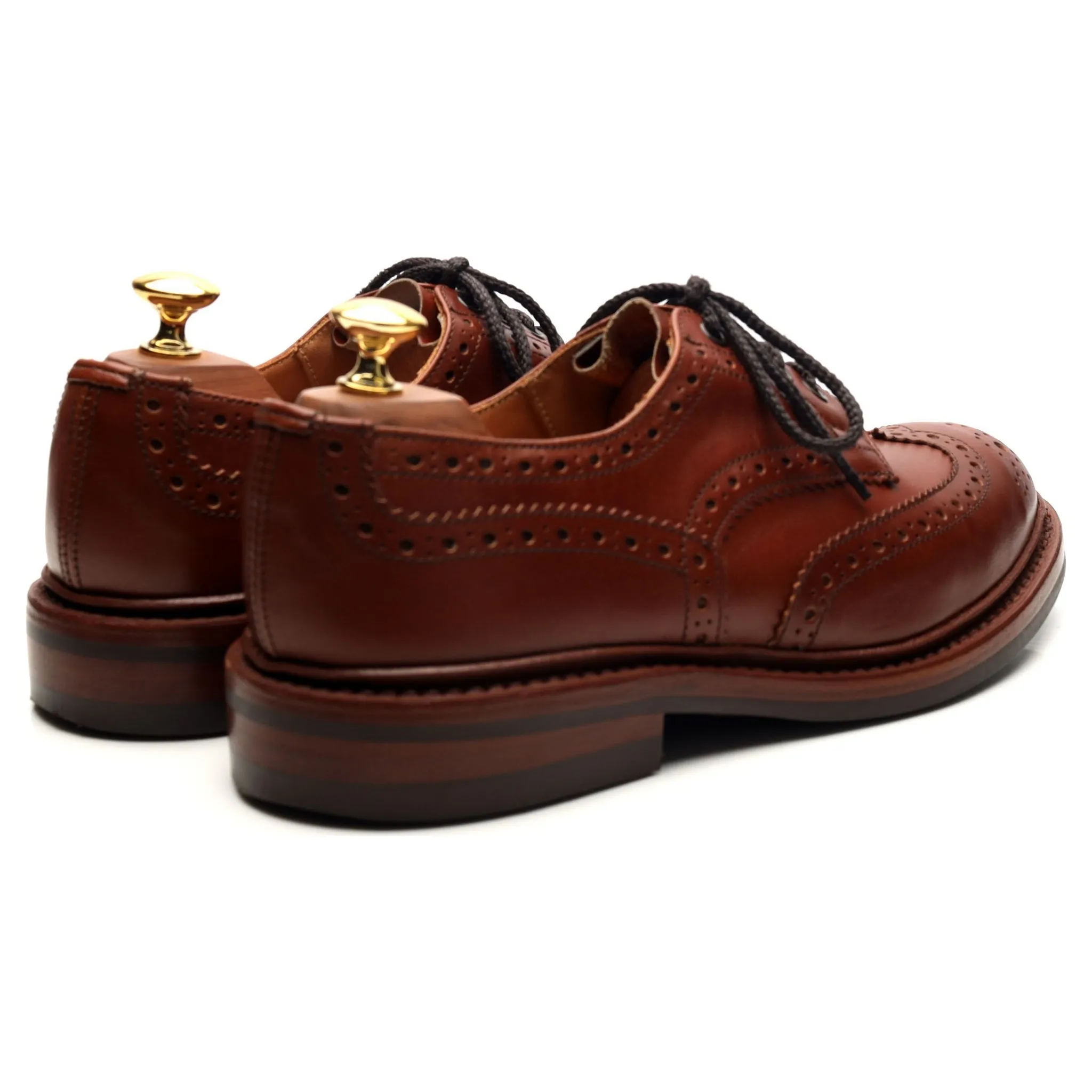 'Bourton' Tan Brown Leather Derby Brogues UK 6