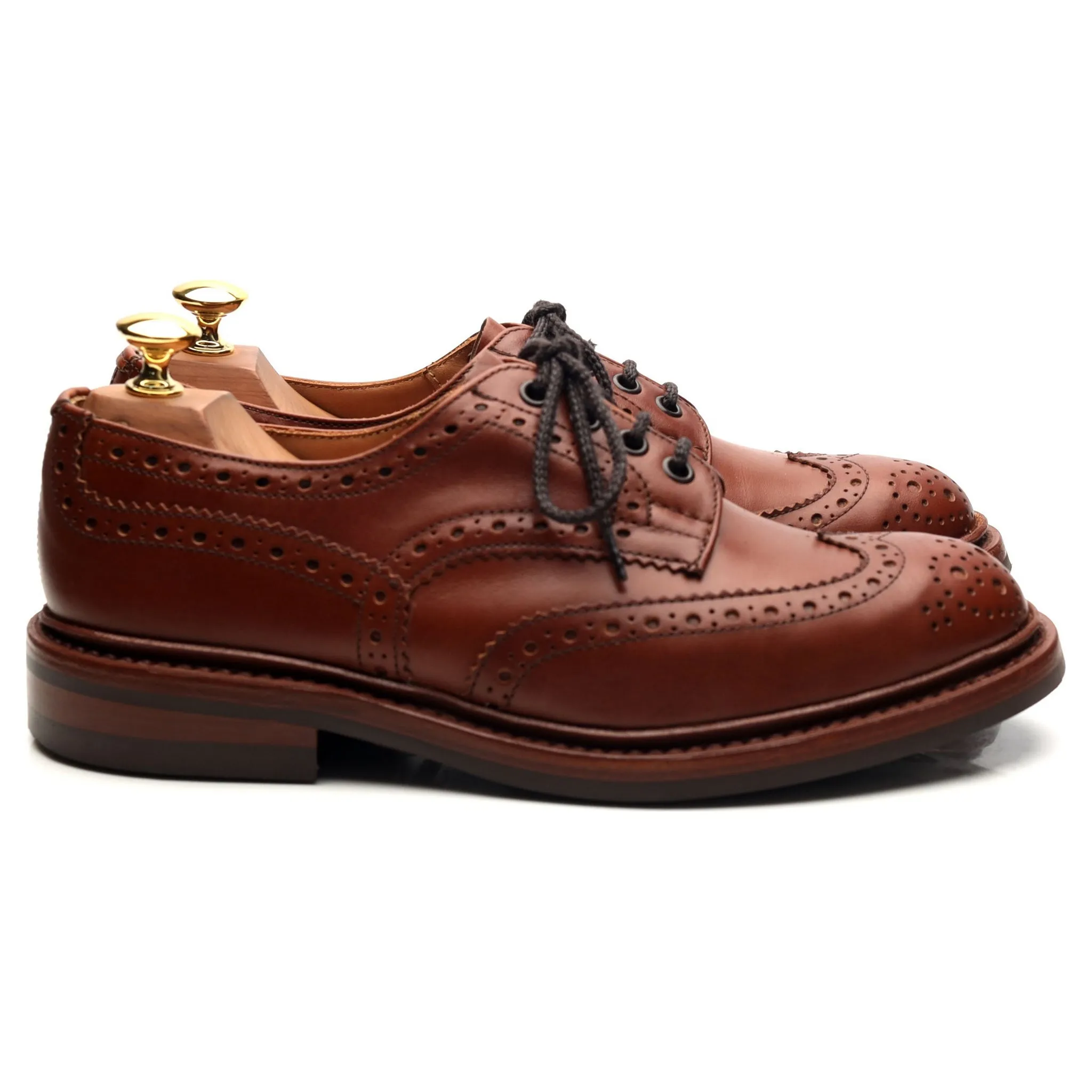 'Bourton' Tan Brown Leather Derby Brogues UK 6