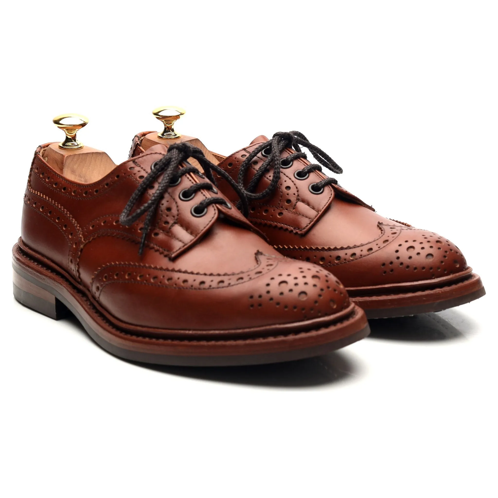 'Bourton' Tan Brown Leather Derby Brogues UK 6