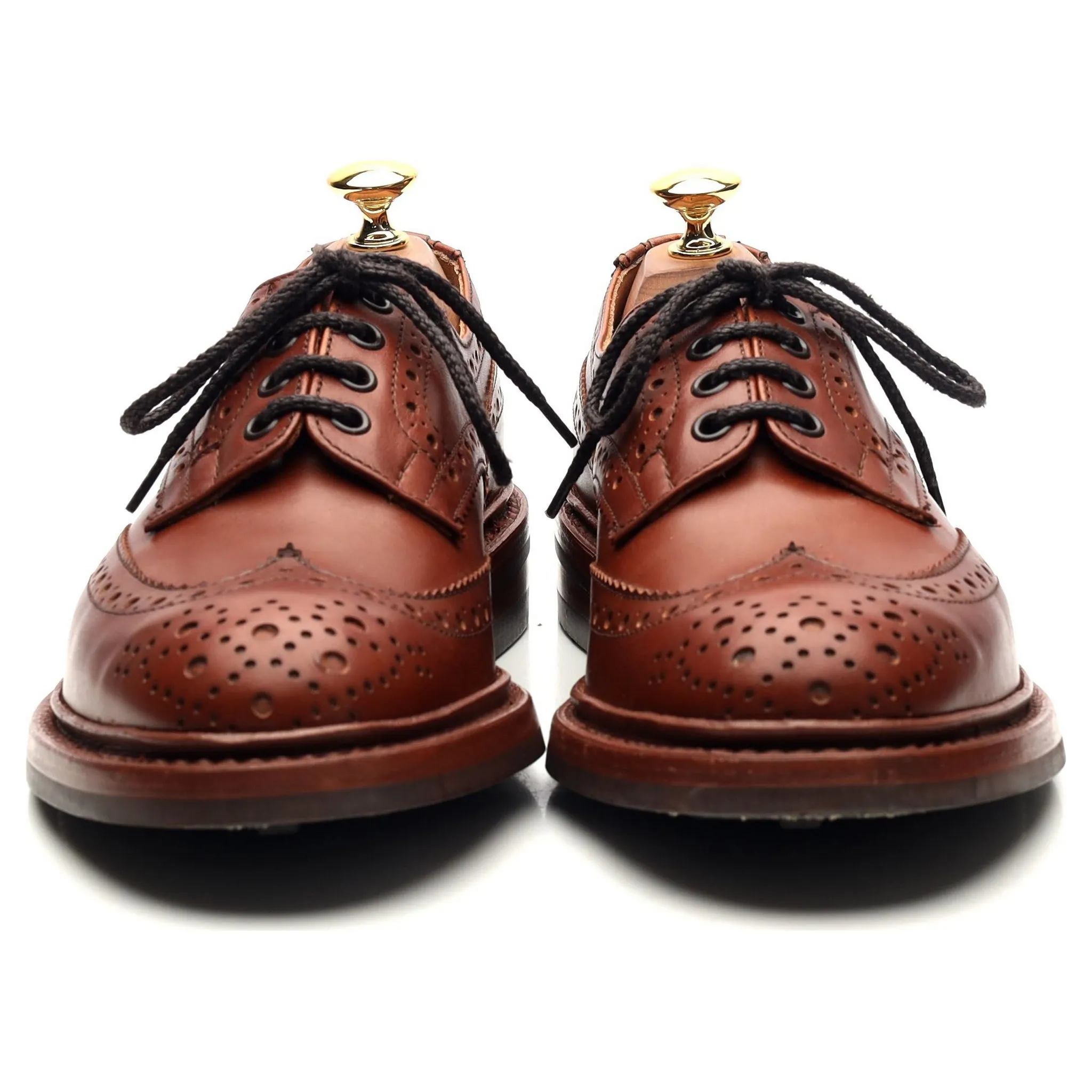 'Bourton' Tan Brown Leather Derby Brogues UK 6