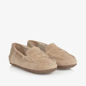 Boys Beige Suede Shoes