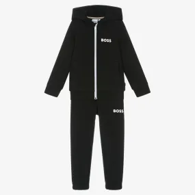 Black Cotton Boys Tracksuit