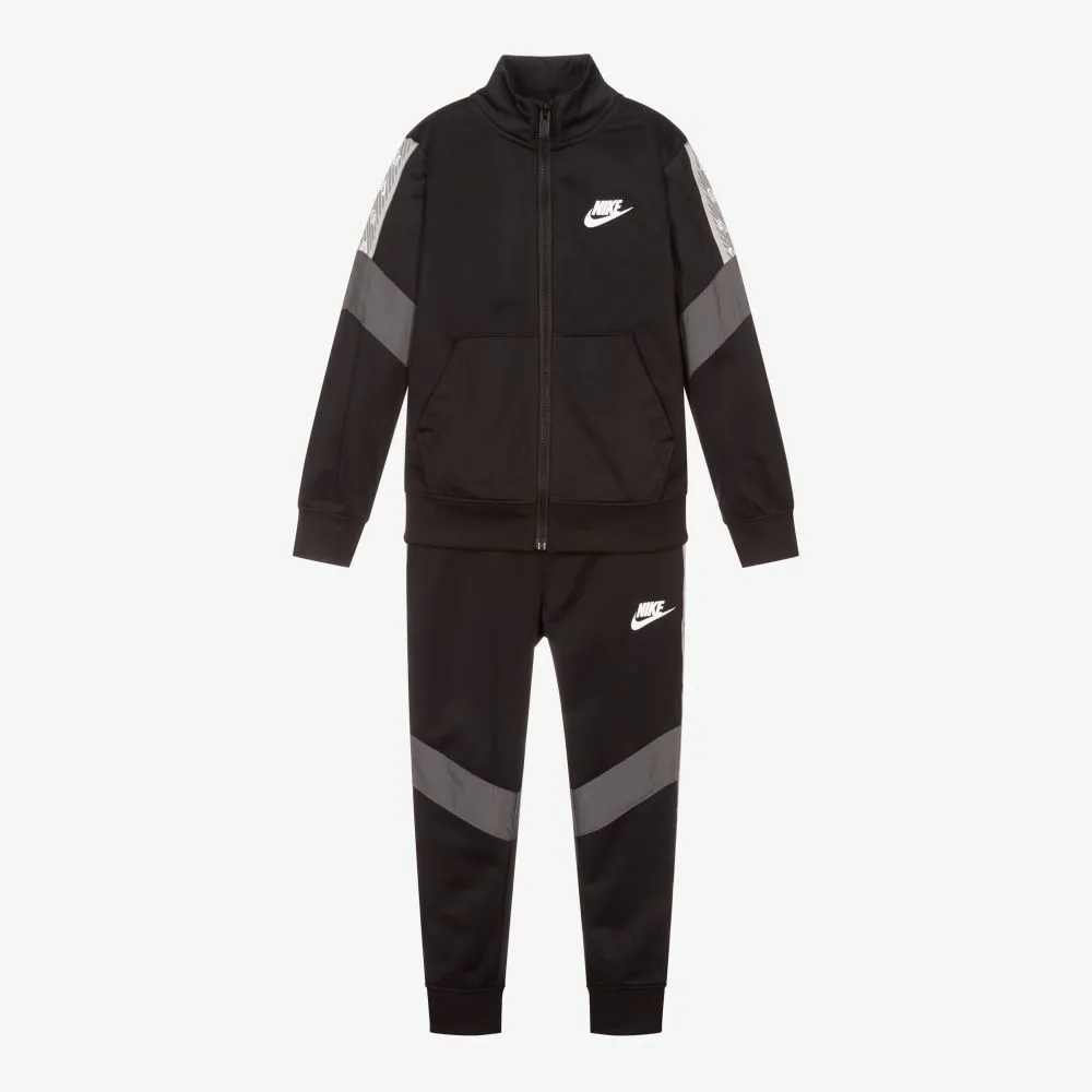 Boys Black Logo Tracksuit