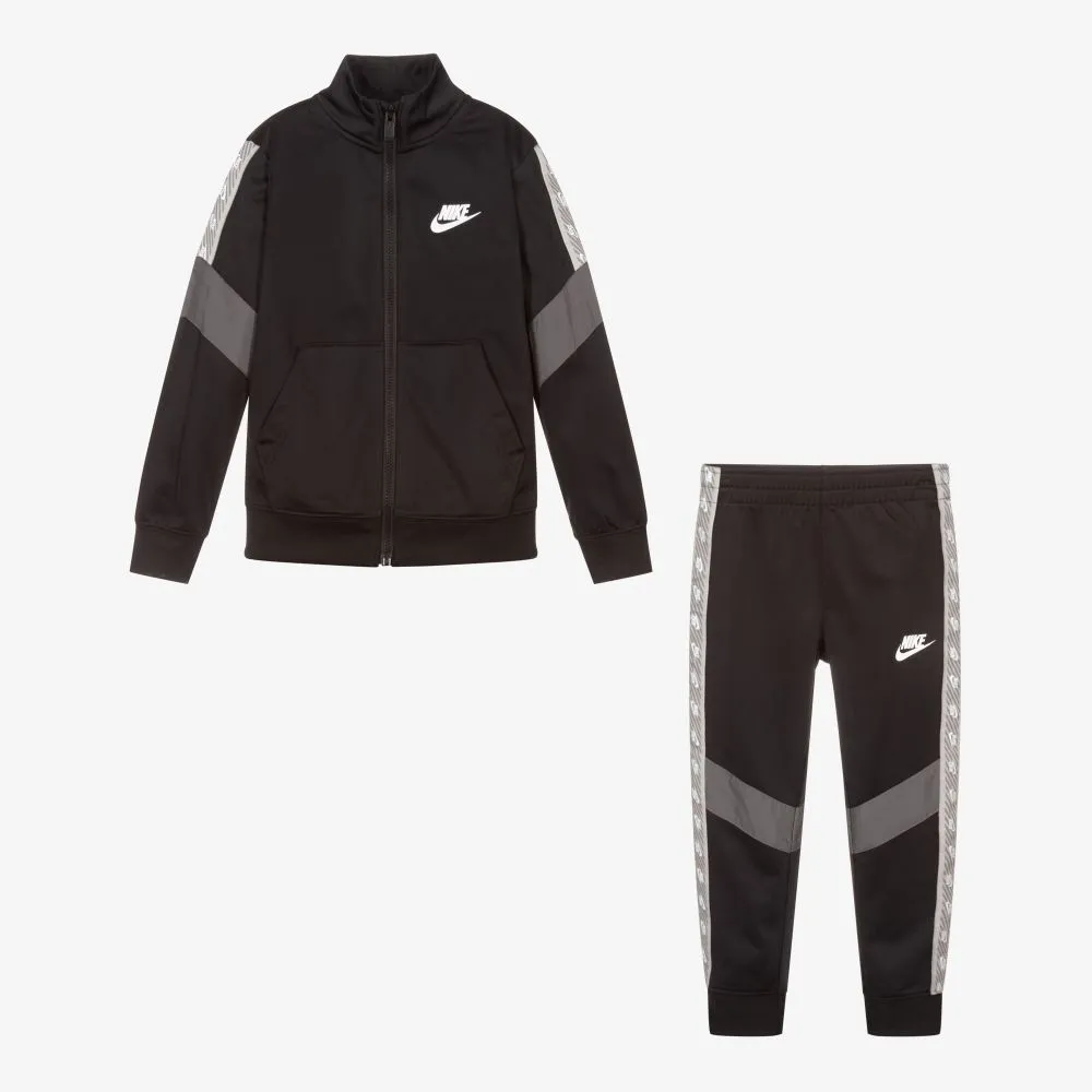 Boys Black Logo Tracksuit