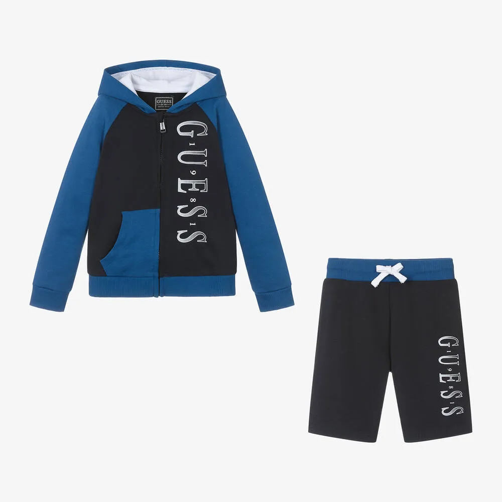 Blue Cotton Boys Tracksuit