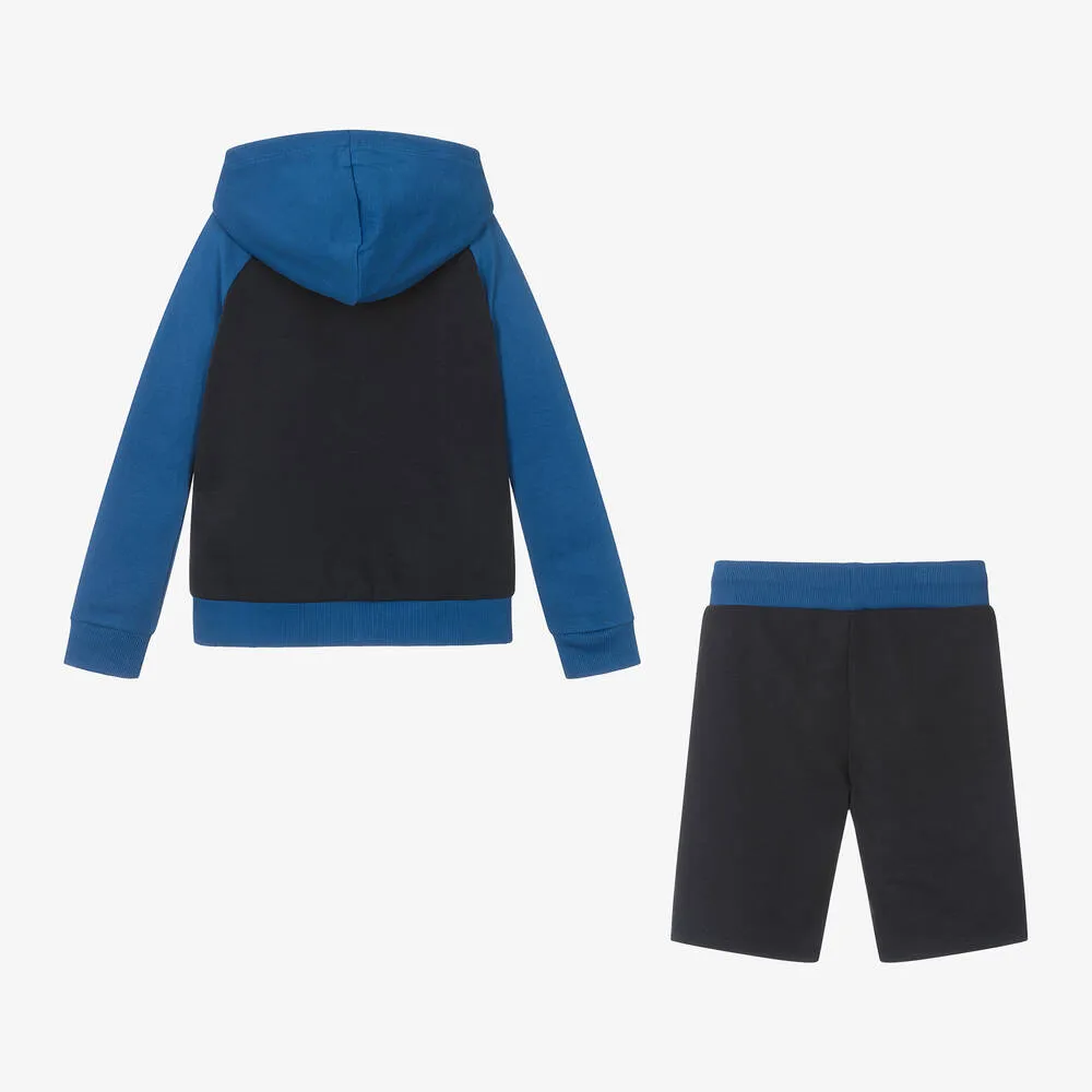 Blue Cotton Boys Tracksuit