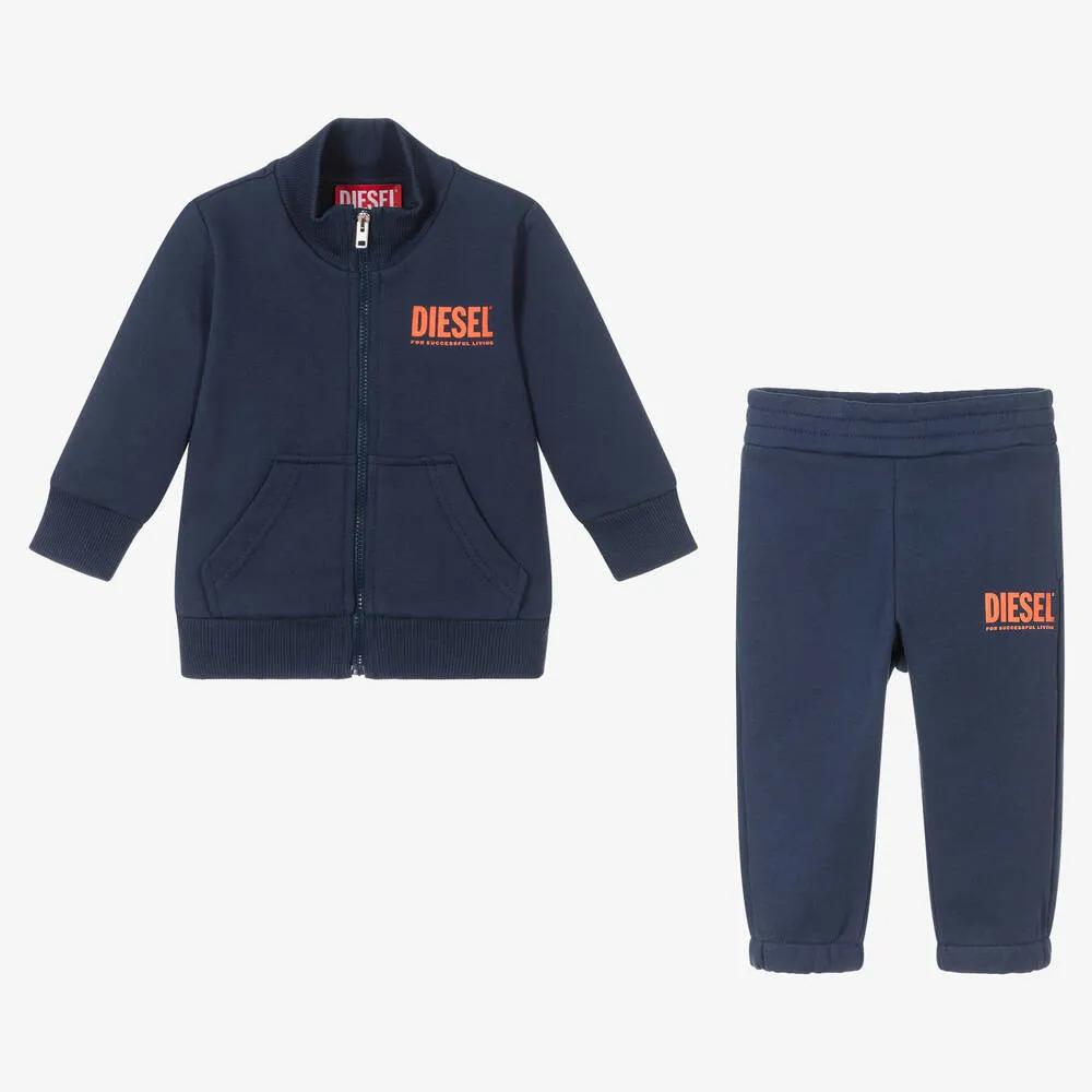 Blue Logo Boys Tracksuit