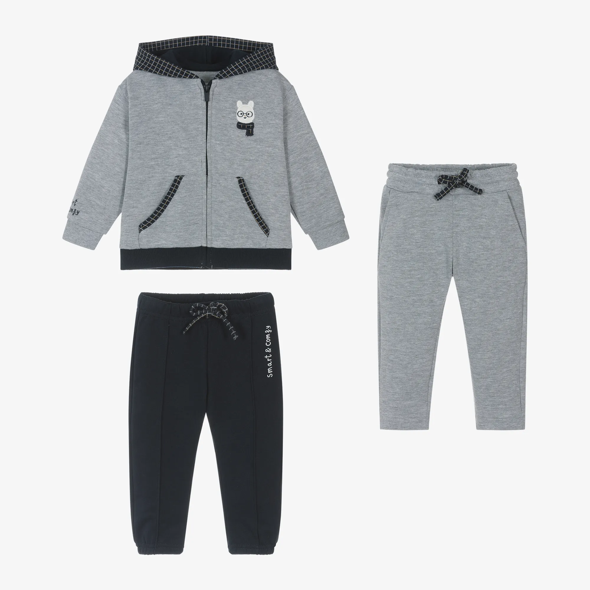 Boys Grey & Blue Tracksuit Set