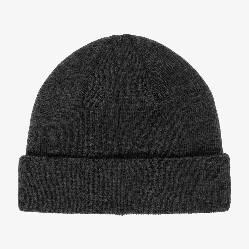 Boys Grey Knitted Beanie Hat