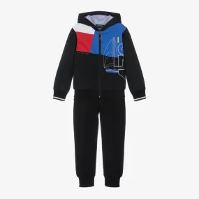 Boys Navy Blue Cotton Sailing Tracksuit