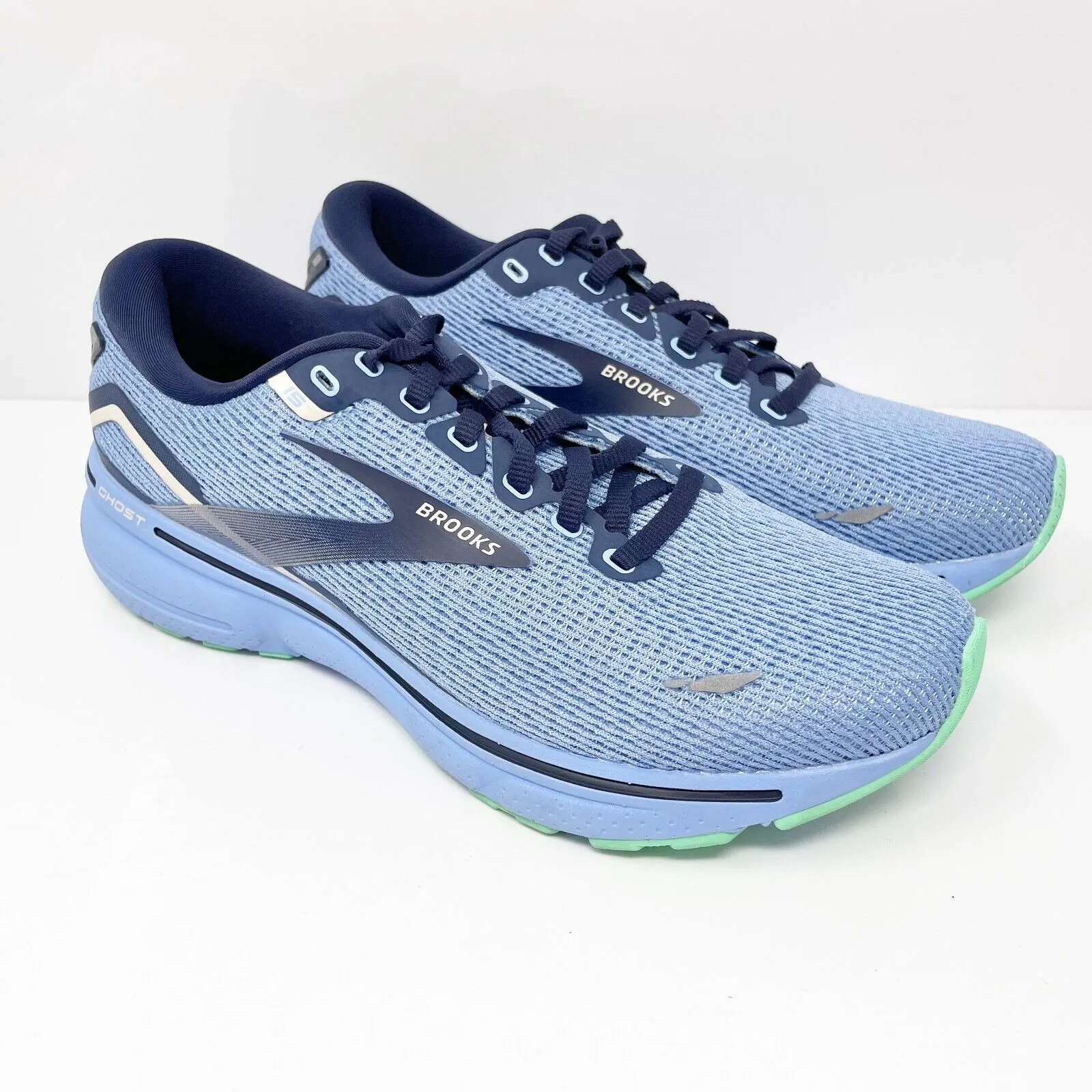 Brooks Womens Ghost 15 1203801B472 Blue Running Shoes Sneakers Size 8.5 B