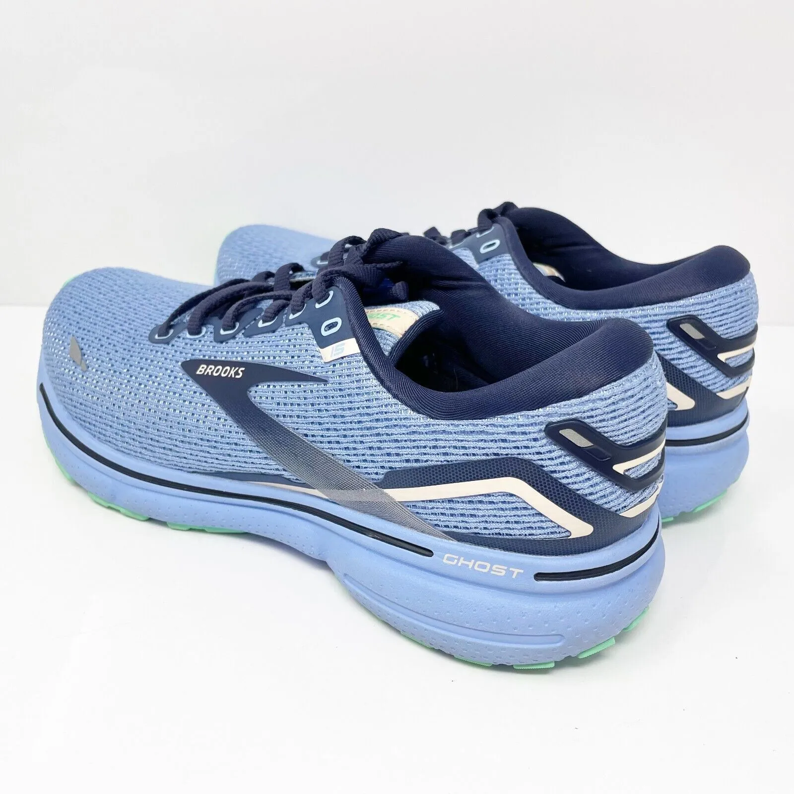 Brooks Womens Ghost 15 1203801B472 Blue Running Shoes Sneakers Size 8.5 B