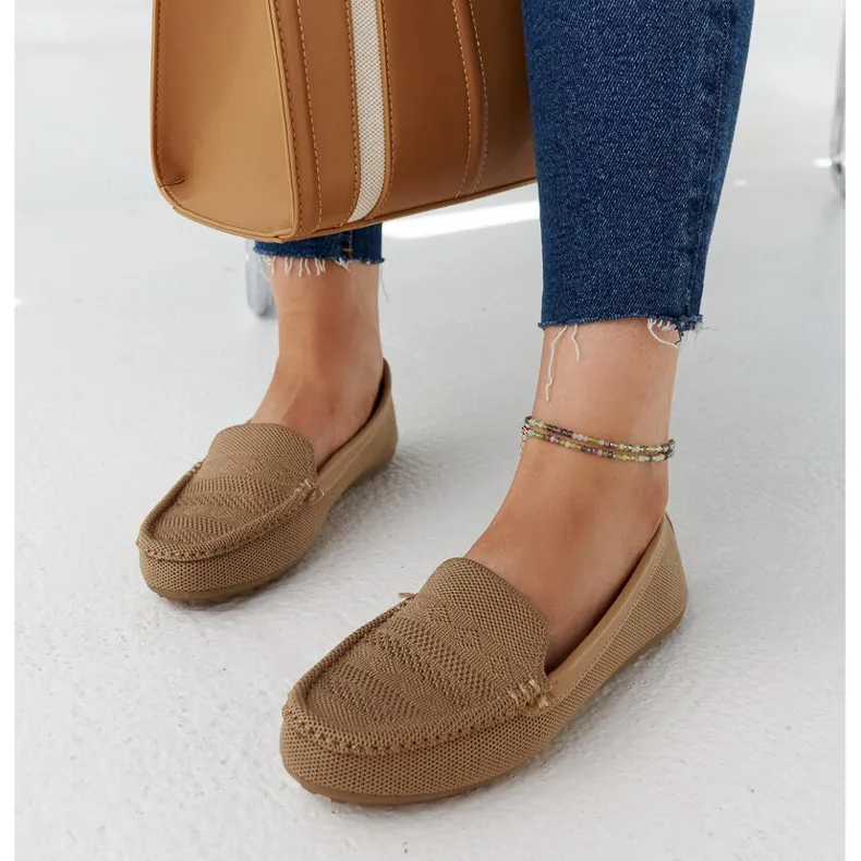 Fiammetta Brown Fabric Moccasins