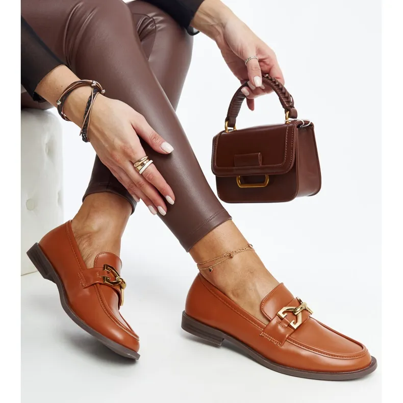 Brown moccasins with Lea buckle