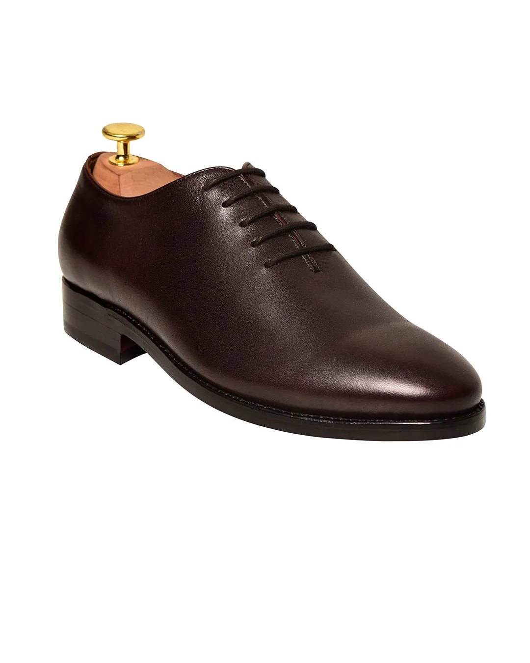 Brown Wholecut Oxford Shoes