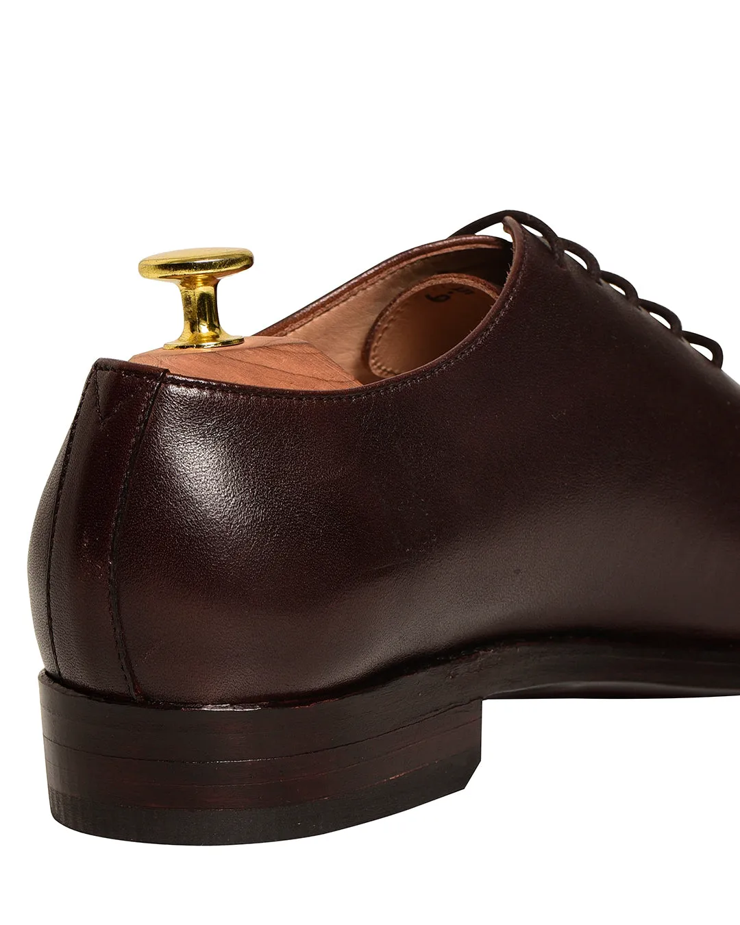 Brown Wholecut Oxford Shoes