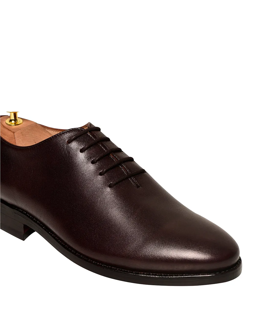 Brown Wholecut Oxford Shoes