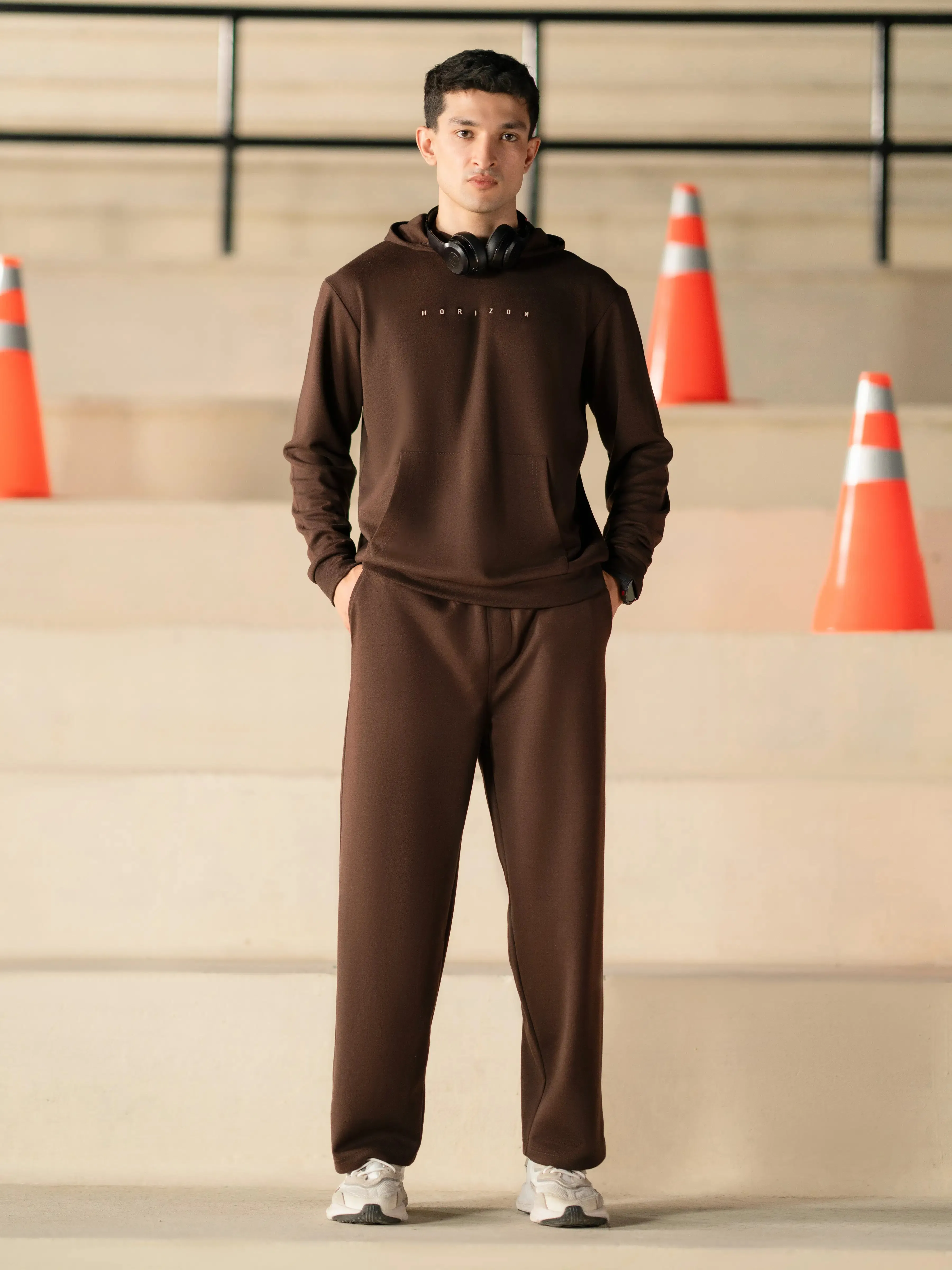 Brown Wide Leg Jog Pant | Tracksuit - FMBTKS24-010