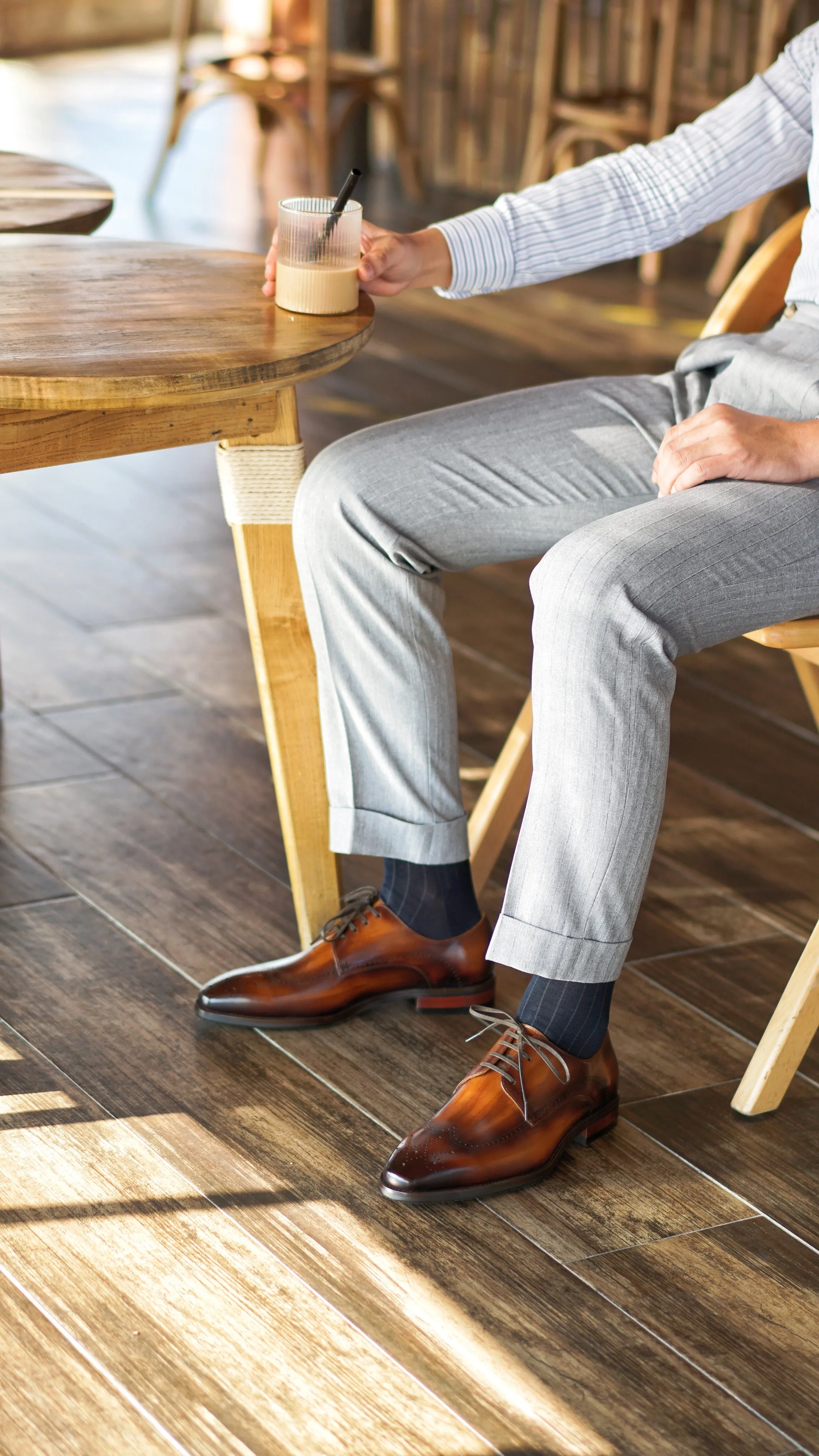 Brown Wingtip Brogue Derby Shoes