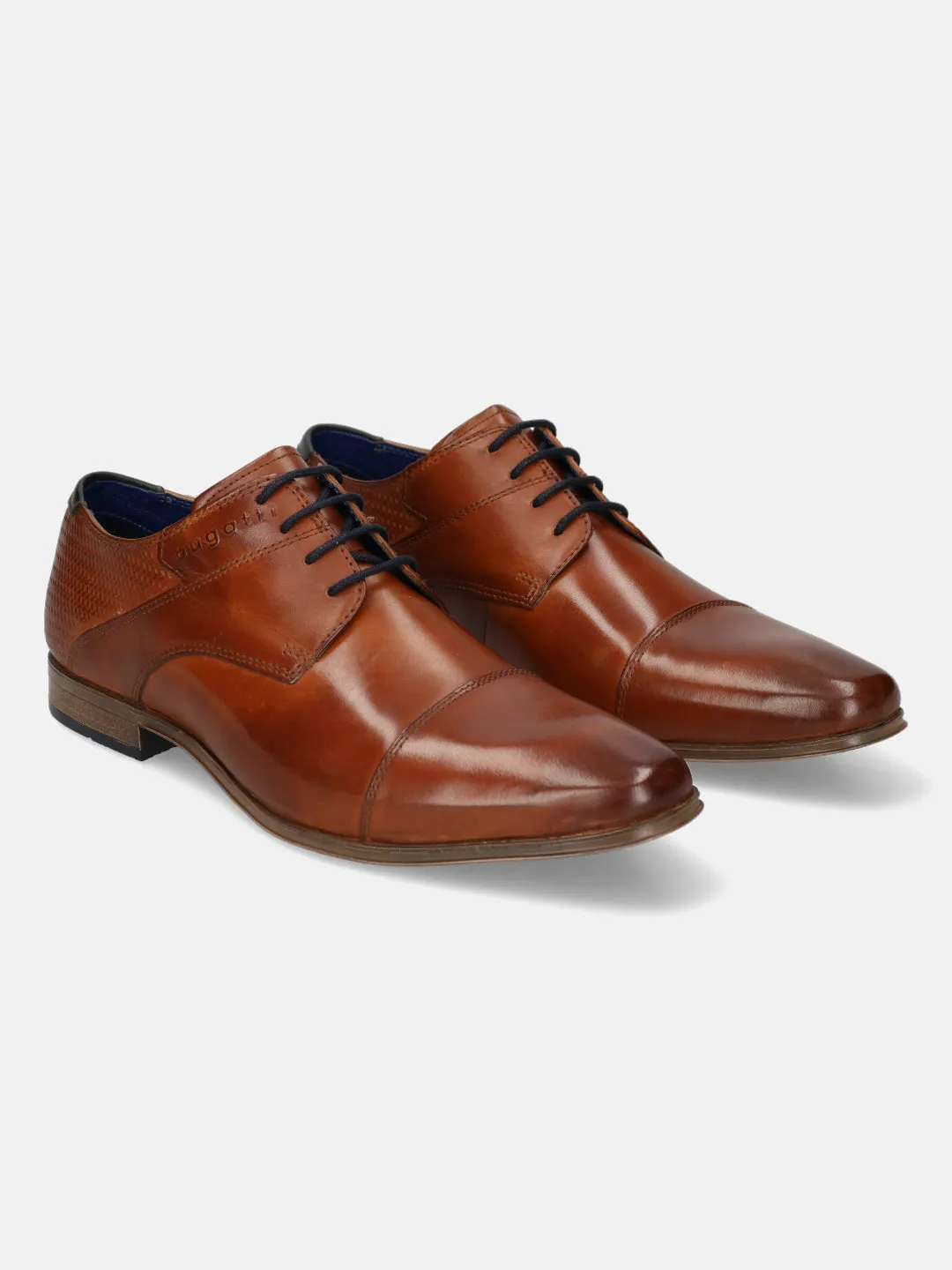 bugatti Cognac Premium Leather Formal Derby Shoes