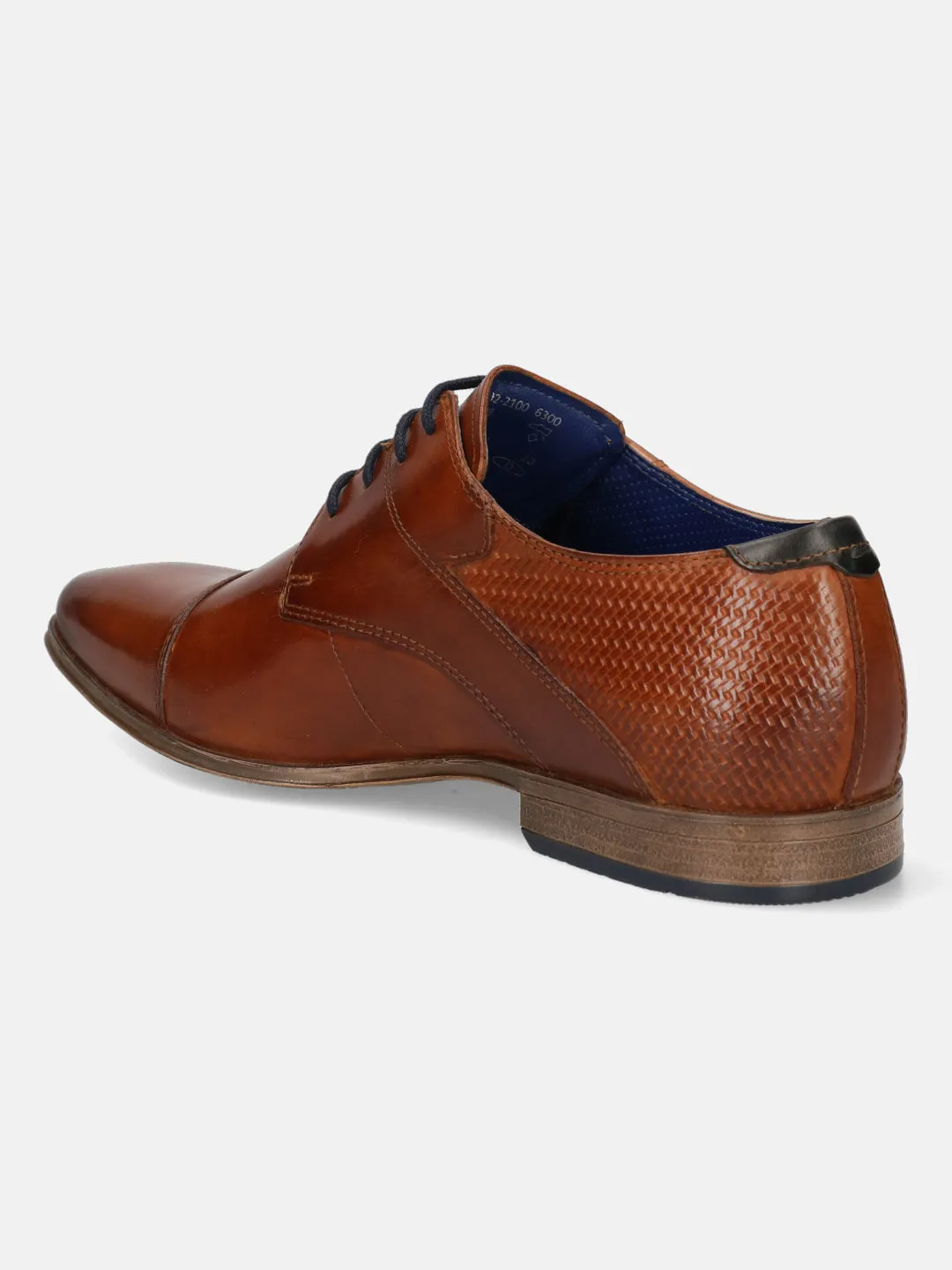 bugatti Cognac Premium Leather Formal Derby Shoes