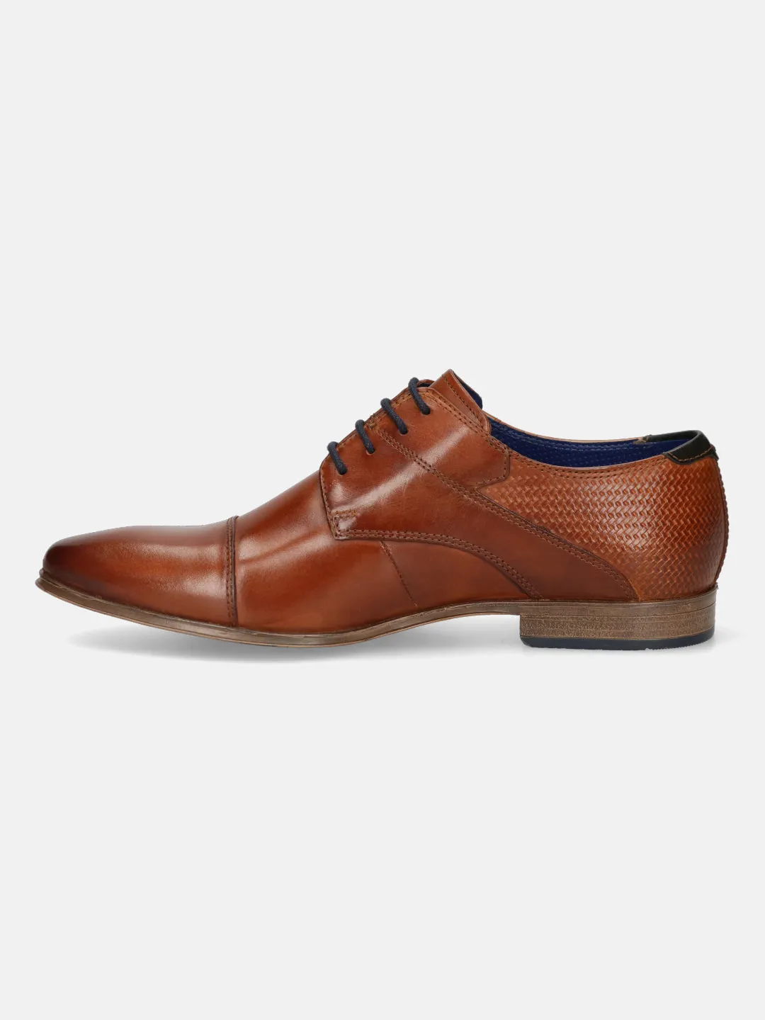 bugatti Cognac Premium Leather Formal Derby Shoes