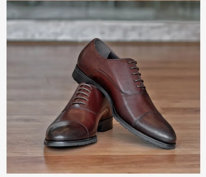 Burgundy Leather Oxford Shoes