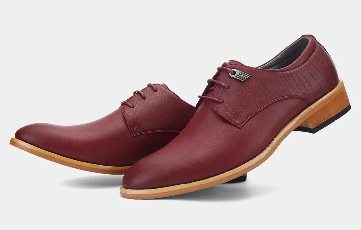 Burgundy Vintage Leather Oxfords