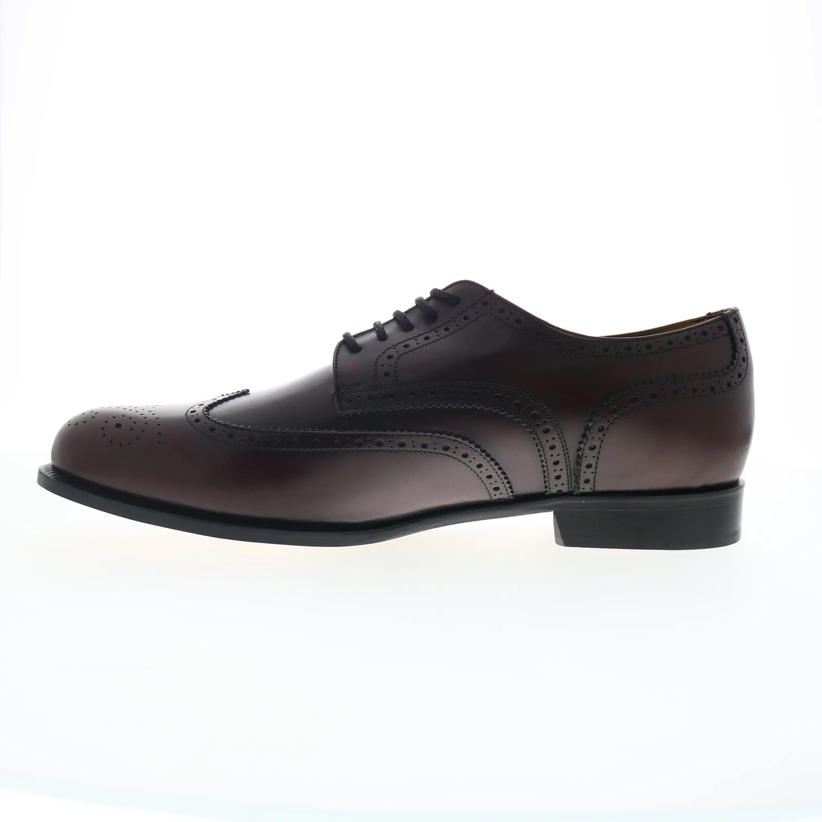 Burgundy Wide Wingtip Oxfords for Men by Dino Monti Alpha