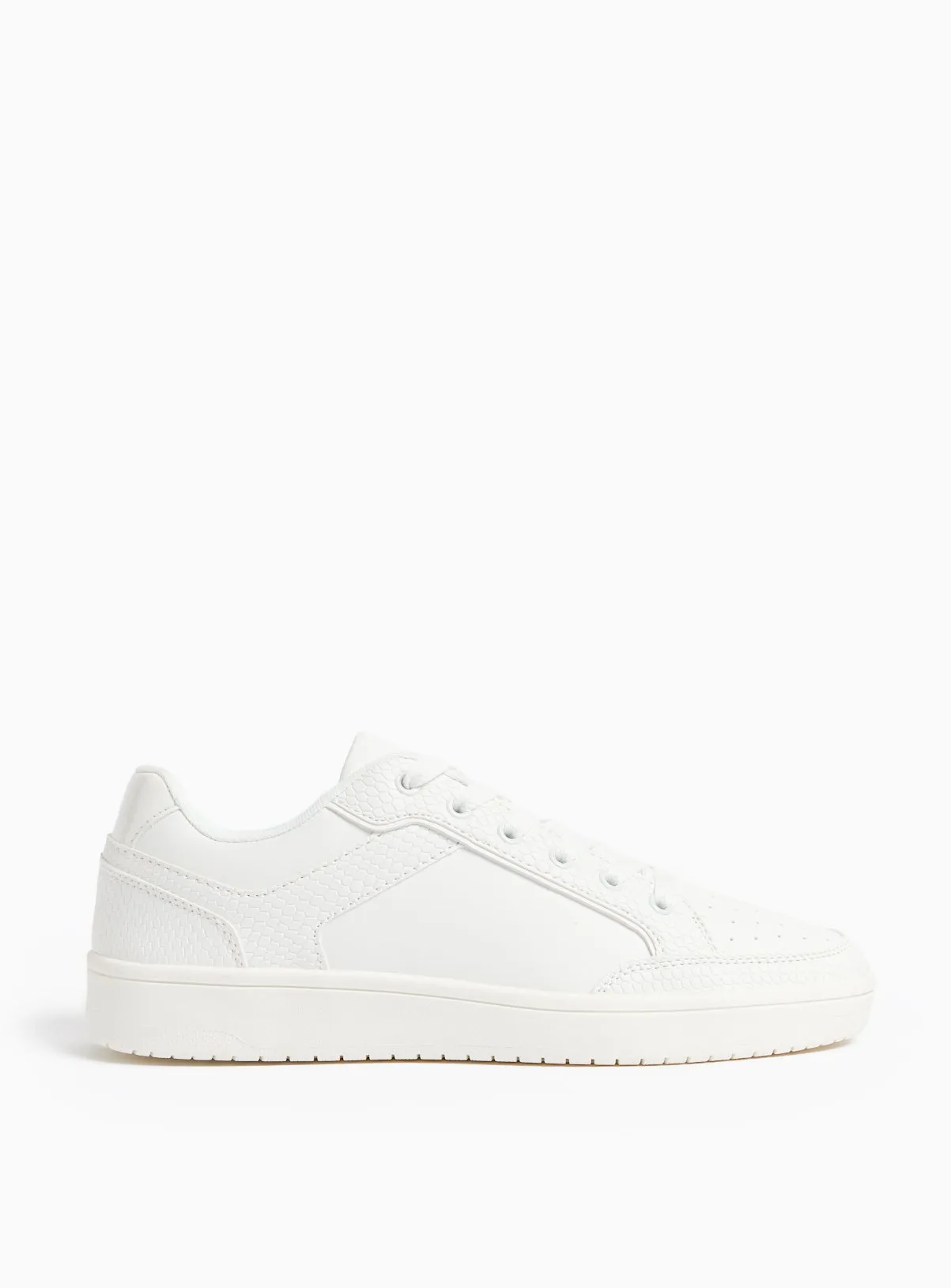 Buy White Croc Panel Lace Up Trainers 7 | Trainers | Tu