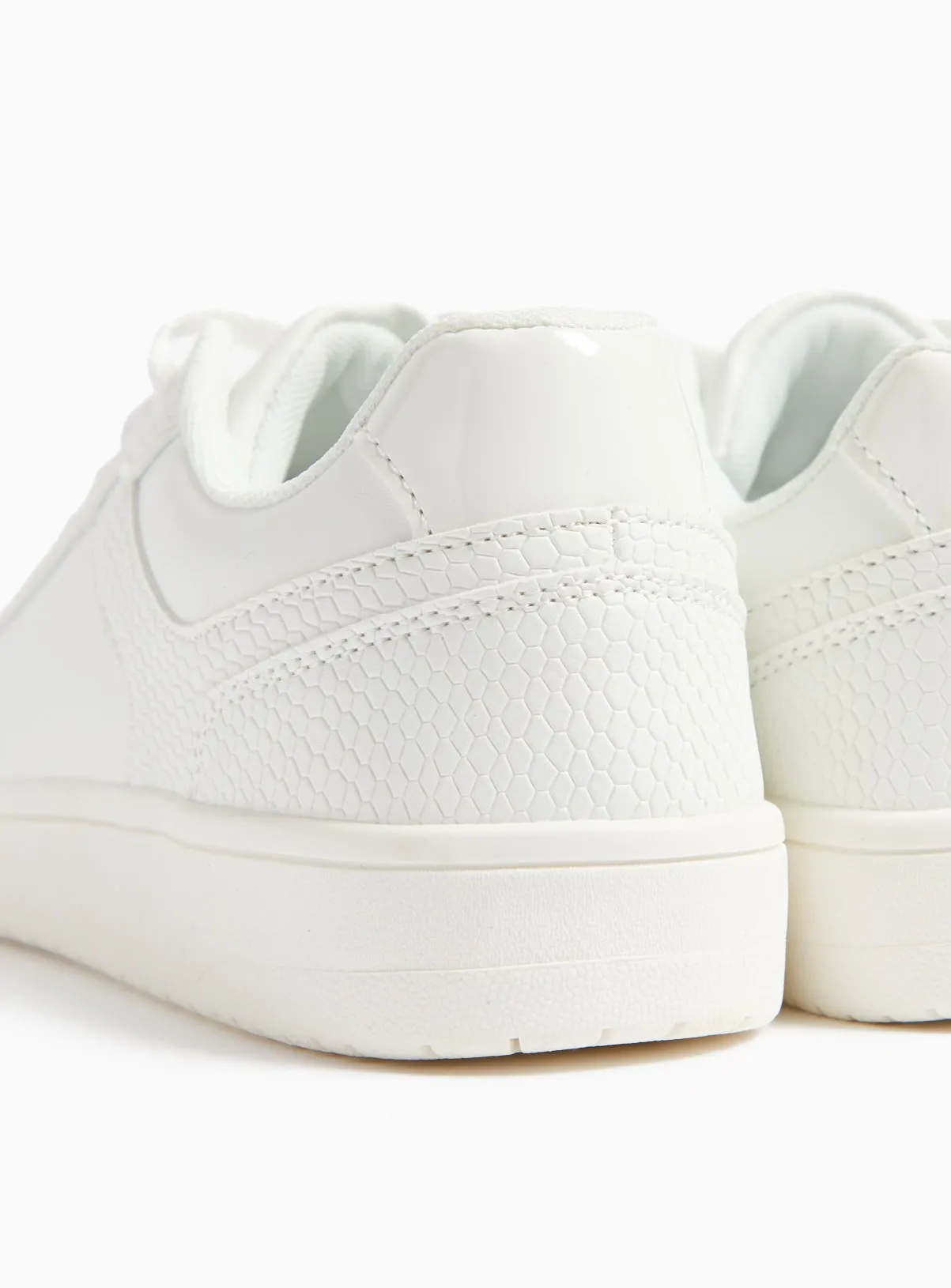 Buy White Croc Panel Lace Up Trainers 7 | Trainers | Tu