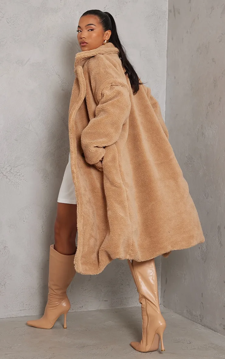 Camel Premium Teddy Bear Borg Coat