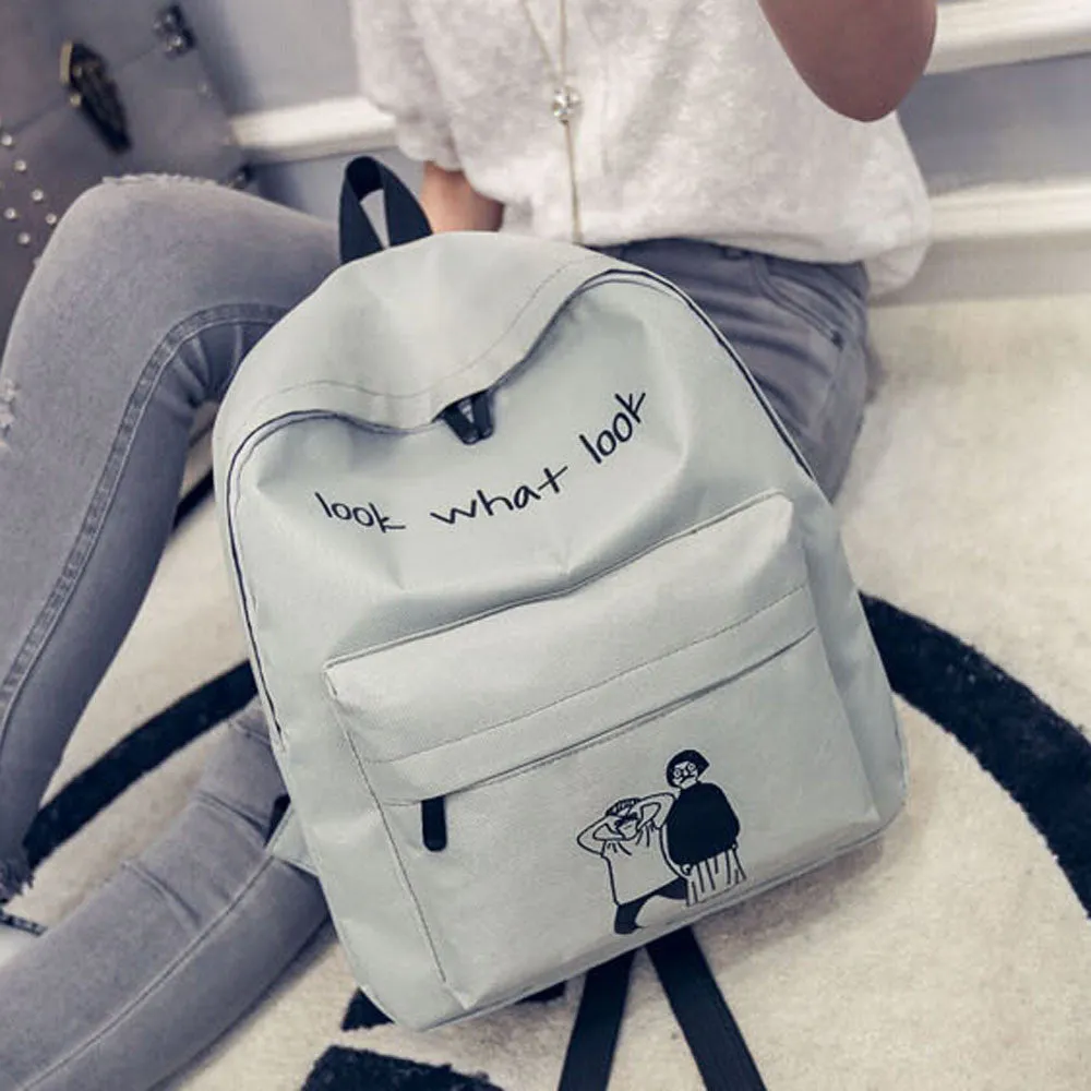 Canvas Print Backpack | School Bag for Girls | Women's Satchel Backpack