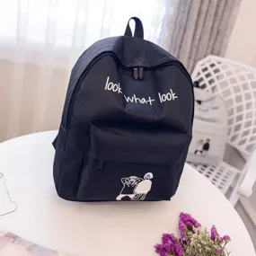 Canvas Print Backpack | School Bag for Girls | Women's Satchel Backpack